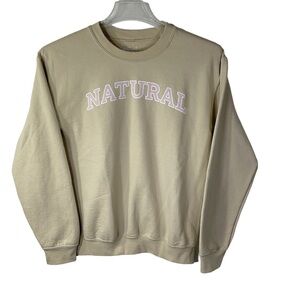 Sunkissed Coconut Sweatshirt NATURAL Crew Neck Beige Neutral Longsleeve Size‎ S